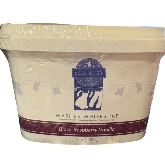 Scentsy Washer Whiffs Black Raspberry Vanilla 48 oz TUB HE Compatible NEW SEALED - Picture 2 of 7